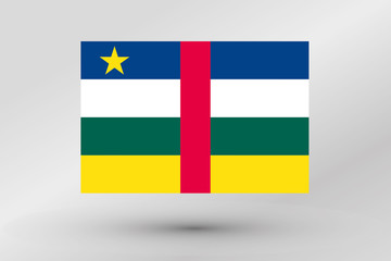 3D Isometric Flag Illustration of the country of  Central Africa