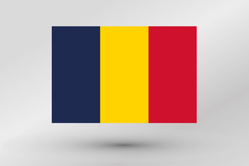 Fototapeta premium 3D Isometric Flag Illustration of the country of Chad