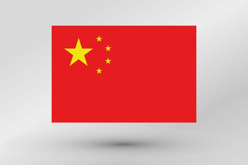 3D Isometric Flag Illustration of the country of  China