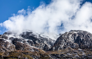 Snowy mountain.