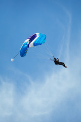Skydiver in the sky