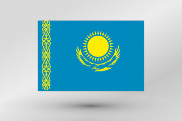 Flag Illustration of the country of  Kazakstan