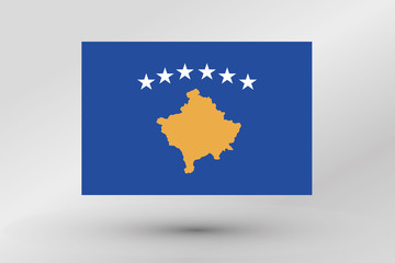 Flag Illustration of the country of  Kosovo