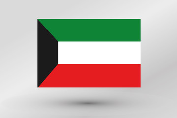 Flag Illustration of the country of  Kuwait