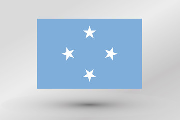 Flag Illustration of the country of  Micronesia