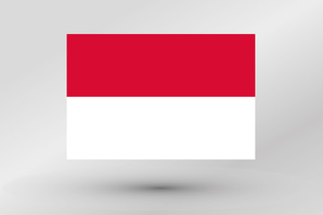 Flag Illustration of the country of  Monaco