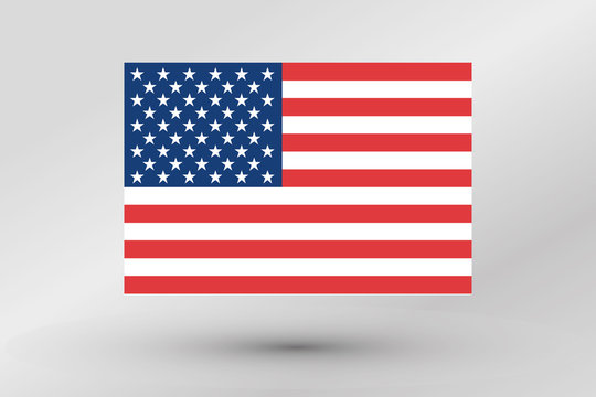 Flag Illustration of the country of  United States of America
