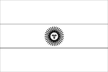 Skeleton  Flag Illustration of the country of  Argentina