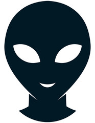 Vector alien face isolated on white