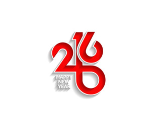 Beautiful text design of happy new year 2016 on white background