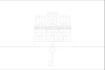 Skeleton  Flag Illustration of the country of  Gibraltar