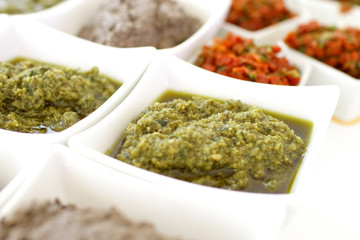 sauces and snacks at the buffet