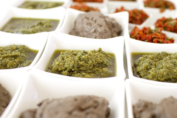 sauces and snacks at the buffet