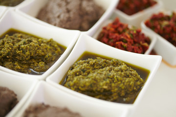 sauces and snacks at the buffet