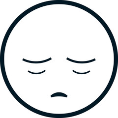 Vector sad face isolated on white background