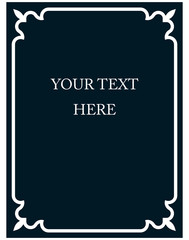 Simple vector line border frame isolated illustration