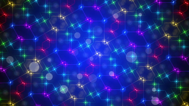 blue abstract background, kaleidoscope light, loop