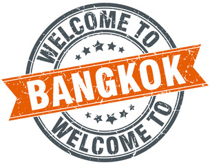 welcome to Bangkok orange round ribbon stamp