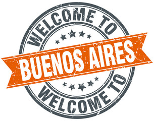 welcome to Buenos Aires orange round ribbon stamp