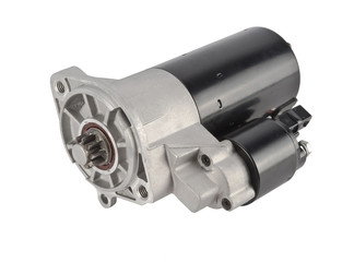 Spare parts - car starter on a white background
