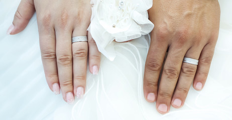 Hands with wedding rings