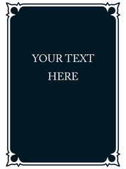 Simple vector line border frame isolated illustration