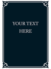 Simple vector line border frame isolated illustration