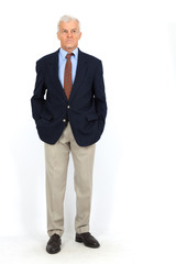 Handsome man doing different expressions in different sets of clothes: posing