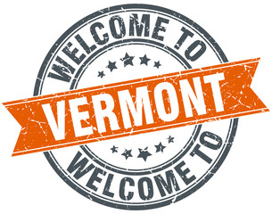 welcome to Vermont orange round ribbon stamp