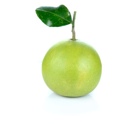 Green pomelo citrus fruit isolated on white with clipping path