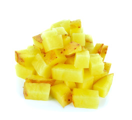 Potatoes on white background