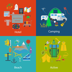 Set of Travel and Camping designs