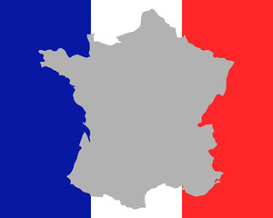 Karte und Fahne von Frankreich