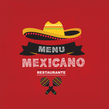 Menu mexican, template design.Vector illustration.