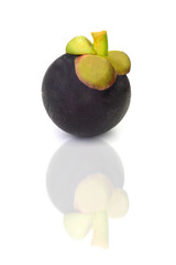 Beautiful fresh mangosteen isolate on white background