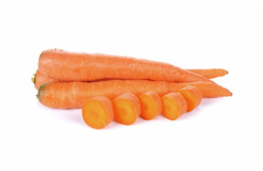 Fresh and sweet carrot on white background