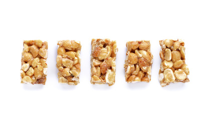 Healthy munchies isolated on white background