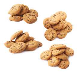 Pile of round cookies isolated
