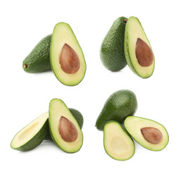 Cut in half avocado fruit composition