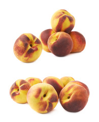 Pile of peach fruits isolated