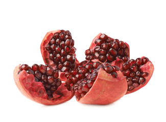 Split open pomegranate fruit