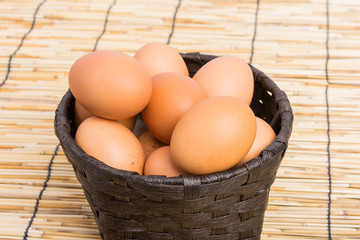 Egg collection in the basket