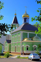 Fototapeta na wymiar View of the church of St. Sergius of Radonezh.