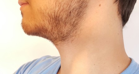Profile man wearing short beard