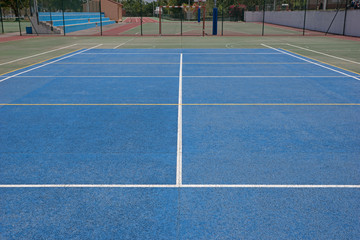 Fototapeta premium Blaues Spielfeld