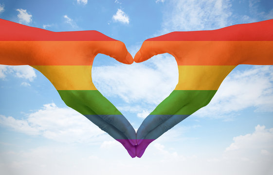 Symbolizing gay love. Freedom concept.