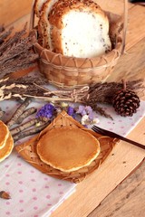 sweet pancake with honey of delicious.
