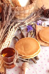 sweet pancake with honey of delicious.