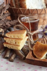 sweet pancake with honey of delicious.