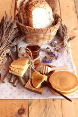 sweet pancake with honey of delicious.